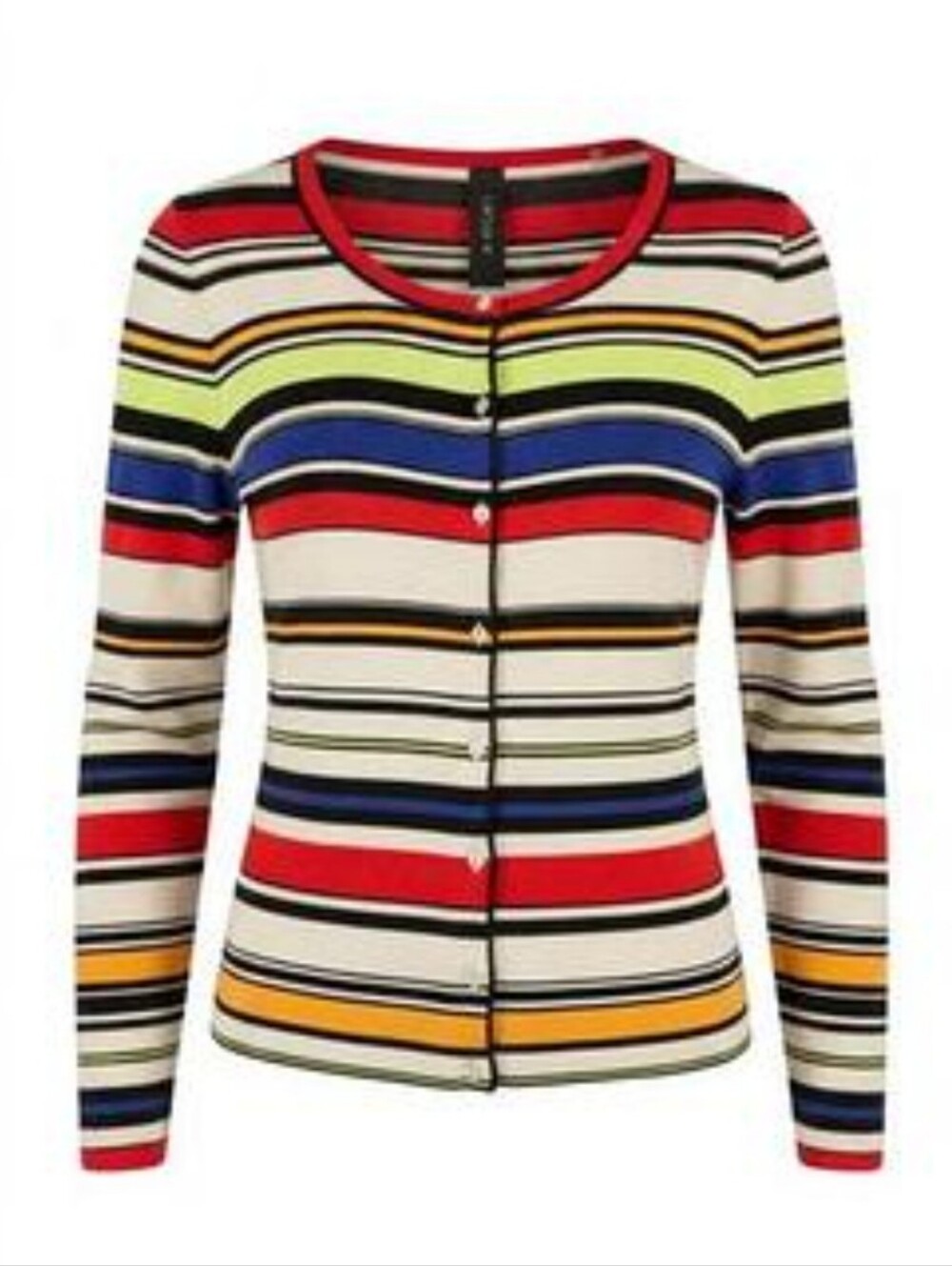 Marc Cain Multicolor Striped Button Front Knit Cardigan